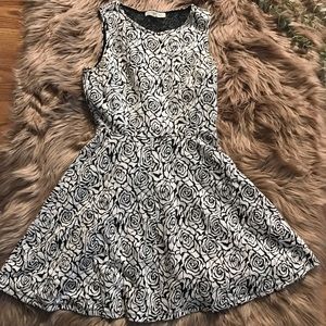 Size small black and white floral print dress